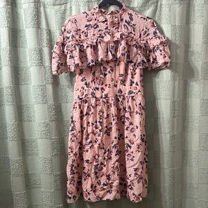 Kate spade Floral Pink Ruffle Dress